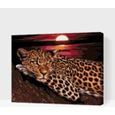 Maľovanie podľa čísiel Leopard pri západe slnka
