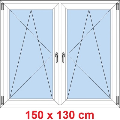 Soft Dvoukřídlé plastové okno 150x130 cm OS+OS se sloupkem Bílá