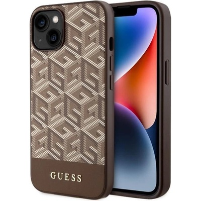 GUESS Кейс Guess GUHMP14MHGCFSEW за iPhone 14 Plus 6.7", кафяв / кафяв, твърд, GCube Stripes MagSafe (GUE002823-0)