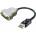 Dell DisplayPort - DVI-D 0, 23 м Черен, Бяла