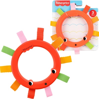 FISHER-PRICE Senzorický krúžok hrkálka Tmavočervená