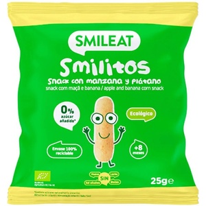 Smileat ОРГАНИЧЕН царевичен чипс банан и ябълка с върджин зехтин и витамин B1 8M+ 25g