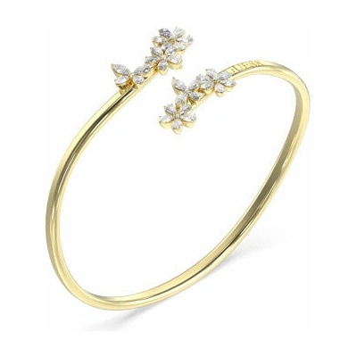 Guess pevný pozlátený náramok so zirkónmi Lily JUBB05103JWYG 5,5 cm