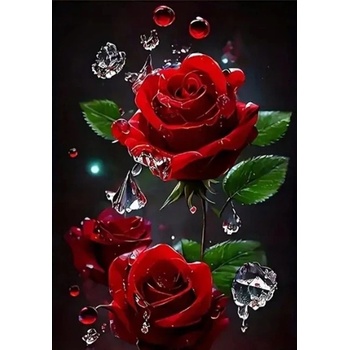 Norimpex - Puzzle Diamant painting: Red roses 30x40cm - 1 - 39 piese