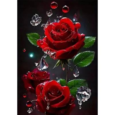 Norimpex - Puzzle Diamant painting: Red roses 30x40cm - 1 - 39 piese