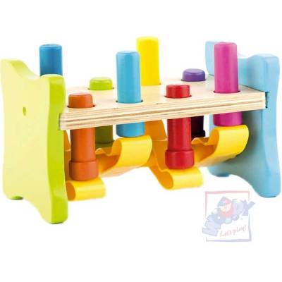 Woody DŘEVO Baby zatloukačka kolíbka Up and down (dřevěná hračka)