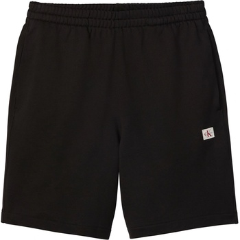 Calvin Klein Jeans Поларени къси панталони Calvin Klein Jeans Men's Woven Badge Fleece Jogger Shorts - Black