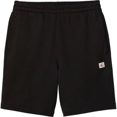 Calvin Klein Jeans Поларени къси панталони Calvin Klein Jeans Men's Woven Badge Fleece Jogger Shorts - Black