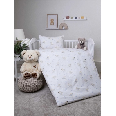 Bavlnené obliečky Renforcé do postieľky vtáčiky modré 100 × 135 cm 40 x 60 cm