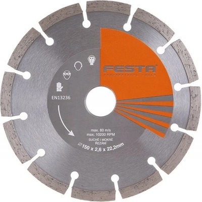 KOTOUČ DIAMANTOVÝ FESTA SEGMENT 150X2. 6X22. 2 mm