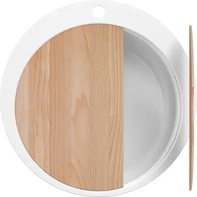 Твоят Стил Бяла кръгла кухненска гранитна мивка Пиза 50 Top 530 x 530 мм