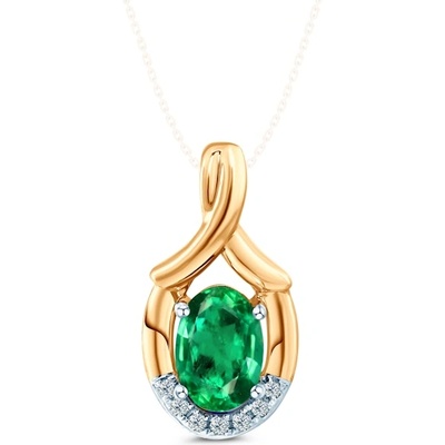 SAVICKI Висулка Savicki: двуцветно злато, смарагд, диаманти