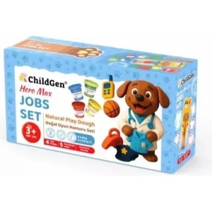 Edu Toys ChildGen: Комплект пластилин с работни дрехи в кутия - 100% натурален (CG40654)