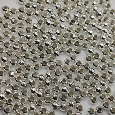 Kovové korálky 3,8 mm - stříbrné 5 ks