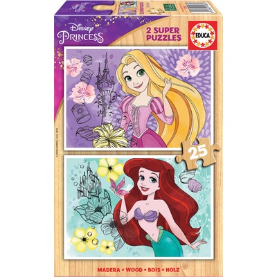 Educa - Puzzle 2x25 Disney Princess: Ariel, Locika - 40 - 99 piese