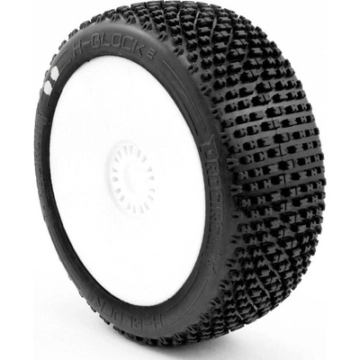 ProCircuit H-BLOCK V2 BUGGY S1 SUPER SOFT lepené pneumatiky biele disky 2 ks