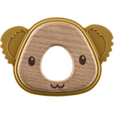 Zopa Silikonové dřevěné kousátko Koala, Mustard Yellow 4