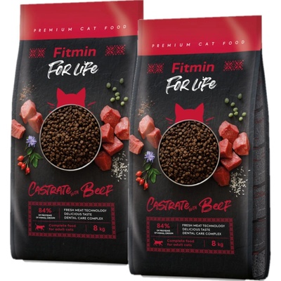 FITMIN Cat For Life Kastrové hovädzie mäso 2 x 8 kg