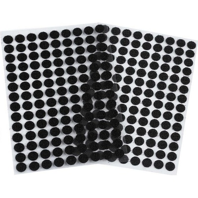 Suchý zip samolepicí kolečka Ø10 mm, 63 párů - černý