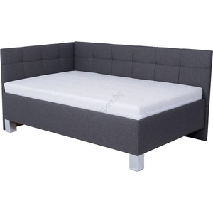 POHODA Тапицирано легло с място за съхранение без матрак MARIA PETITE 120x200 см, сиво (PO0053)