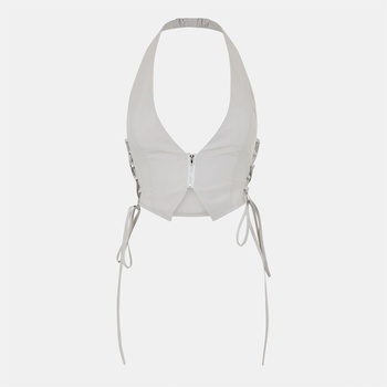 Image 1 of Missy Empire Tie Up Halter Neck Waistcoat Womens - Grey