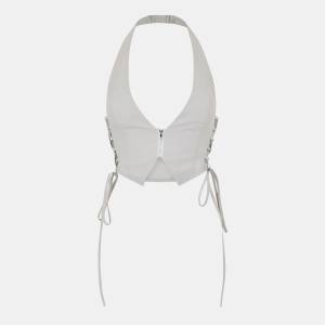Missy Empire Tie Up Halter Neck Waistcoat Womens - Grey