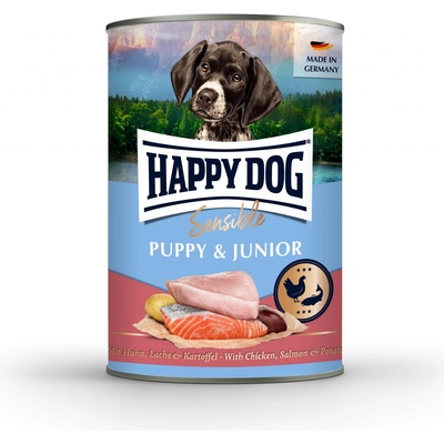 Happy Dog Sensible Puppy & Junior kura & losos 200 g
