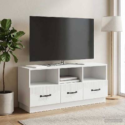 vidaXL ТВ шкаф с чекмедже Бяло 102 x 34, 5 x 47 см Инженерна дървесина (895365)
