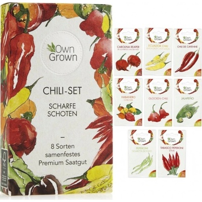 Own Grown Sada 8 druhov semien chilli 1 sada
