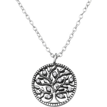 Glory Strieborný náhrdelník Strom s bielymi zirkónmi s1058