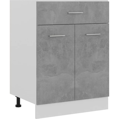 vidaXL Долен шкаф с чекмедже бетонно сив 60x46x81, 5 см инженерно дърво (801232)