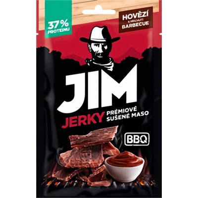Jim Jerky Prémiové sušené maso hovězí s příchutí BBQ 23 g