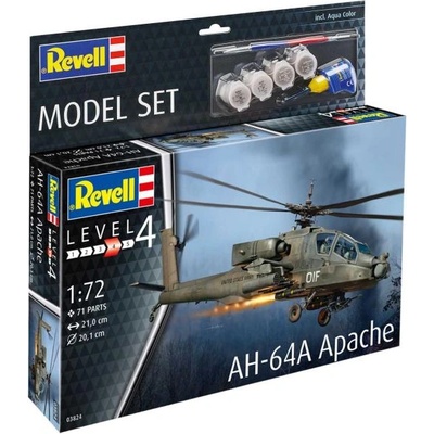 Revell ModelSet хеликоптер 63824 - AH-64A Apache (1: 72)