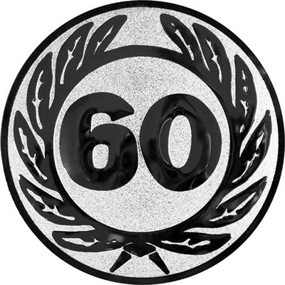 emblém 50mm jubileum "60" silver