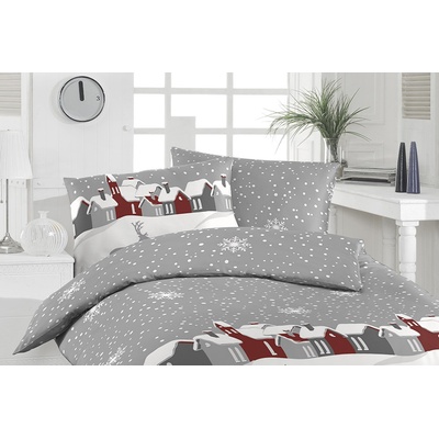 Florella flanel povlečení Town Grey 70x90 140x200
