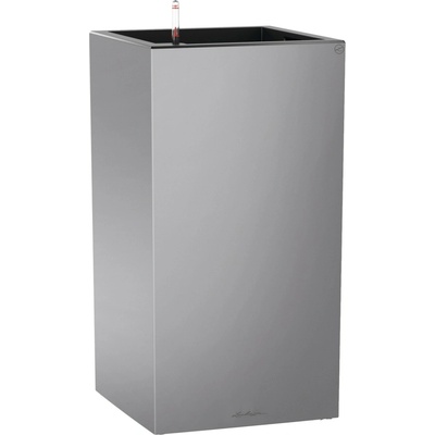 Lechuza Kvetináč Canto Premium 40 High, strieborná metalická, 40 x 40 x 76 cm