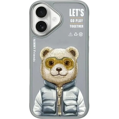 Nimmy Cool&Cute 2.0 Bear Case за iPhone 16 - сив (6971080319488)