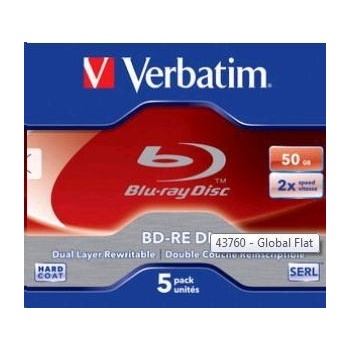 Verbatim BD-RE DL (5-pack)Blu-Ray/Jewel/2x/50GB (43760)