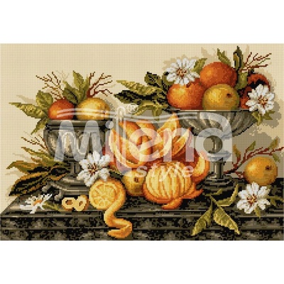Milena Style Натюрморт с портокали - гоблен със схема конци dmc 1: 4