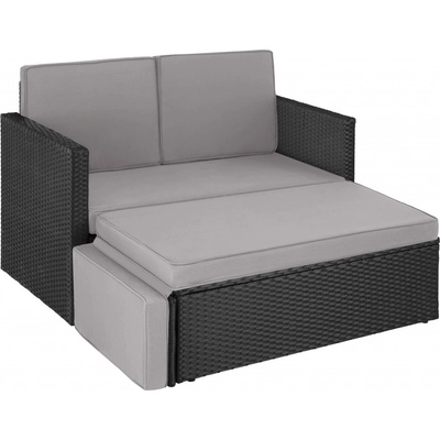 tectake 405081 zahradní ratanový nábytek korfu černá/šedá – Zboží Dáma