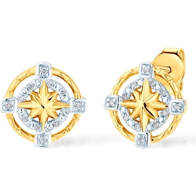 SAVICKI Обеци компас Savicki: злато, диаманти