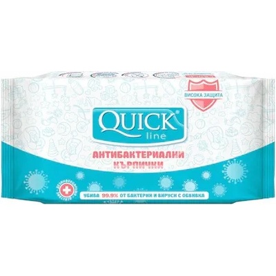 Quickline Антибактериални мокри кърпички Quickline - 15 броя, асортимент (966)