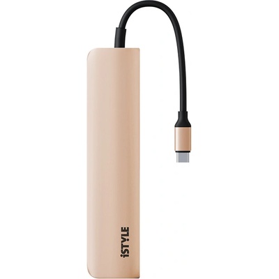 iStyle 6in1 Aluminium Hub 8K with USB-C connector - gold (K-PL9915112100075)