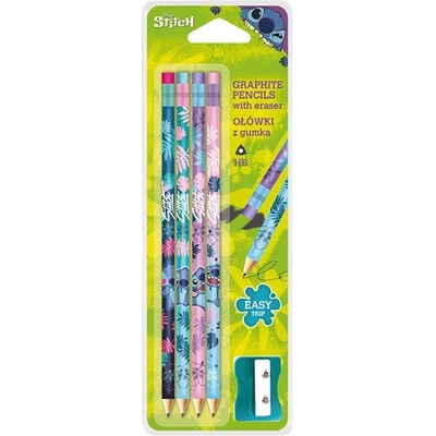 COOLPACK Графитни моливи COOLPACK Lilo and Stitch триъгълна гума HB 4 броя R74722PTR (R74722PTR)