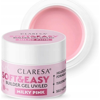 Claresa podkladový stavební gel milky pink 45 ml