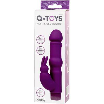 A-TOYS vibrátor so stimuláciou klitorisu silikónový fialový 18 cm