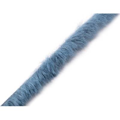 Oděvní / dekorační kožešinový proužek plochý, řezaný šíře 1,5 cm Varianta: 13 modrá jeans, Balení: 1 m 57755/147170/265963