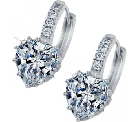 Harahu Náušnice Silver Heart HR25921