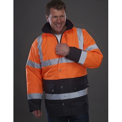 Yoko Hi Vis dvojfarebná diaľničná bunda HVP302 Fluorescent Orange