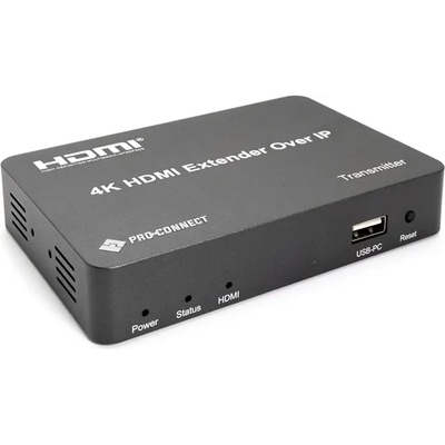 PROCONNECT Extender HDMI Over IP, предавател - приемник, инфра, USB, 4k30Hz, до 150 m, PC-EX150M-KVM (PC-EX150M-KVM)